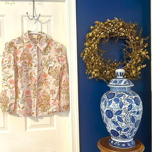 NWOT Women’s Spartina 449 Claudette Blouse Jane Jardinere Cream Size XS - Picture 3 of 12